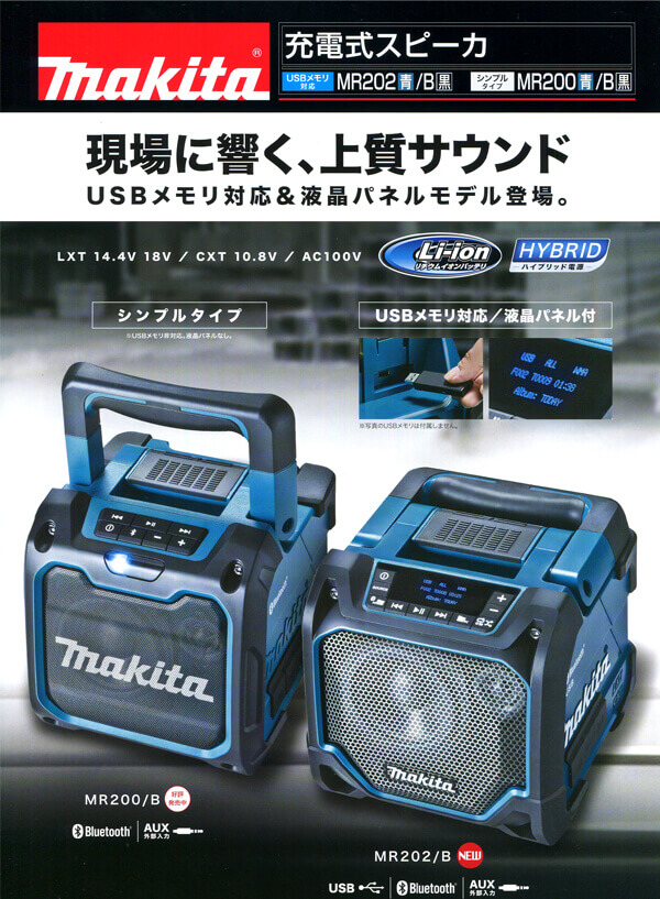 マキタ 充電ラジオ(MR202) スピーカー - オーディオ