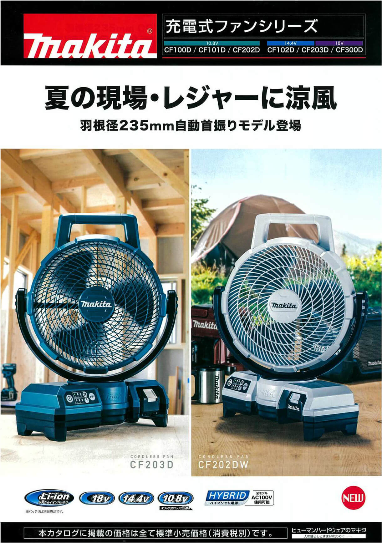 マキタ CF203DZW 【白】 18V/14.4V充電式ファン 扇風機 首振りMakita