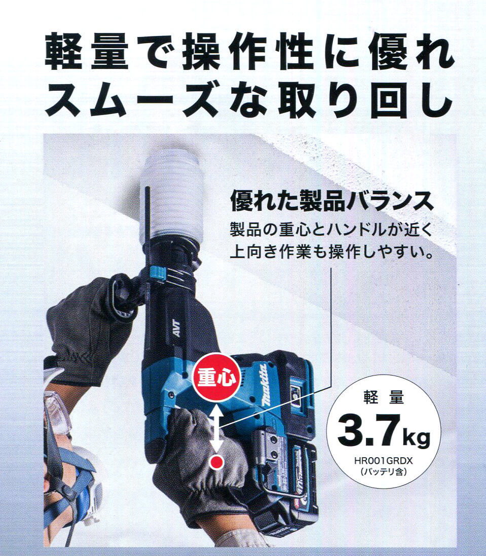 マキタ HR001GRDX 40Vmax 28mm充電式ハンマードリル ウエダ金物【公式