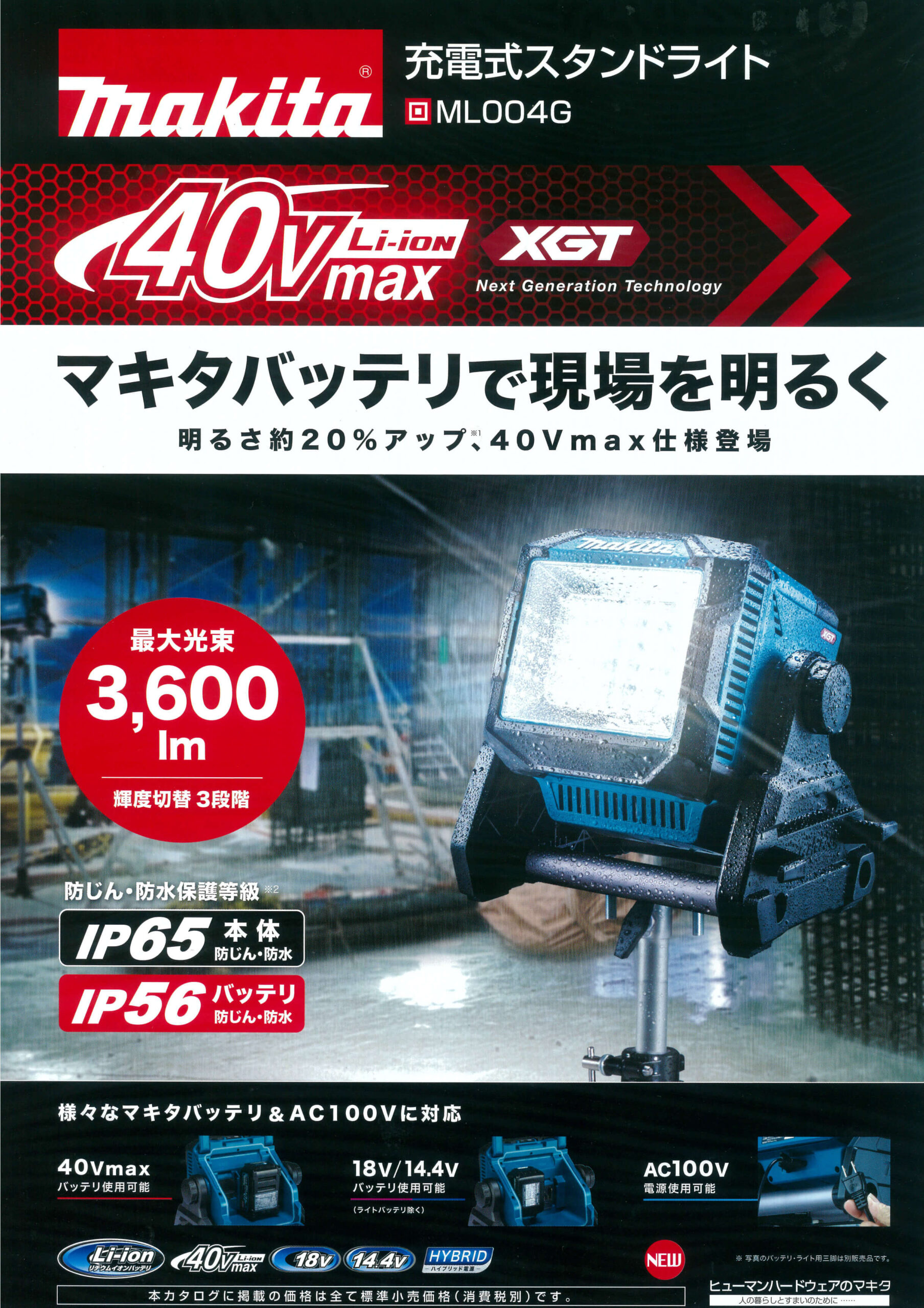マキタ ML004G 40Vmax充電式スタンドライトを【徹底解説】