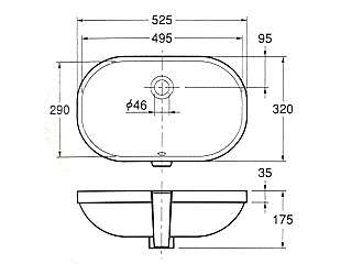 カクダイ アンダーカウンター式洗面器 DURAVIT #DU-0338490000 ウエダ