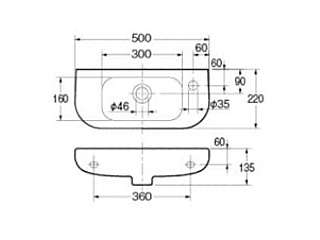 カクダイ　壁掛手洗器　DURAVIT　#DU-07065000082