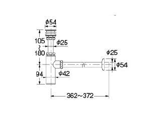 カクダイ φ25ミリ用排水金具 ボトルトラップユニット 433-128-25