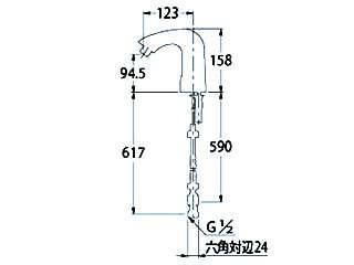 カクダイ センサー水栓バッチリー電磁弁内蔵 センサー混合栓 713-401