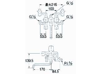 カクダイ　ソーラー併用混合栓　ソーラシャワ混合栓　1369