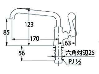 カクダイ 厨房用立形自在水栓 700-707-13 ウエダ金物【公式サイト】