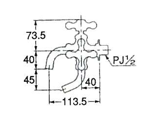 カクダイ 単水栓 万能ホーム双口水栓 7041F-13 ウエダ金物【公式サイト】