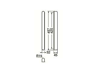 シロクマ コーラス取手(両面用) 425mm No.610(ミディアムオーク