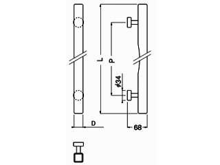 シロクマ ウッド角棒取手(両面用) 550mm No.80 ウエダ金物【公式サイト】