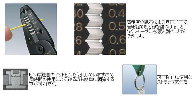 エンジニア ワイヤーストリッパー(極細線用) PA-14 ウエダ金物【公式