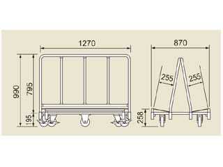 サカエ 長尺物運搬車 RTA-128 (61-9826-25)-