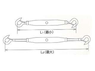 水本機械製作所 パイプターンバックル 外れ止め付(フック&フック) TBP