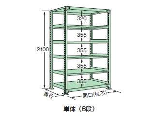 サカエ中量棚ＰＢＷ型パネル付（５００ｋｇ／段・連結・４段タイプ