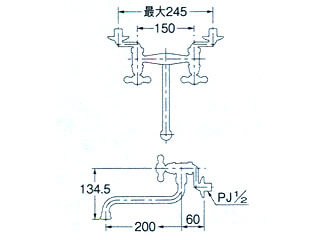 カクダイ　122-007　2ハンドル混合栓