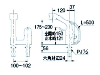 カクダイ　185-518　シングルレバー混合栓(シャワー付き)