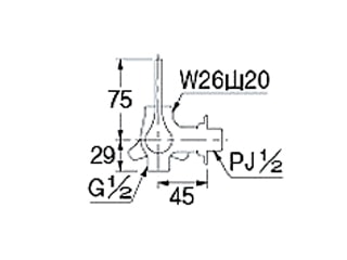 カクダイ　704-497-13QR　厨房用双口自在水栓本体