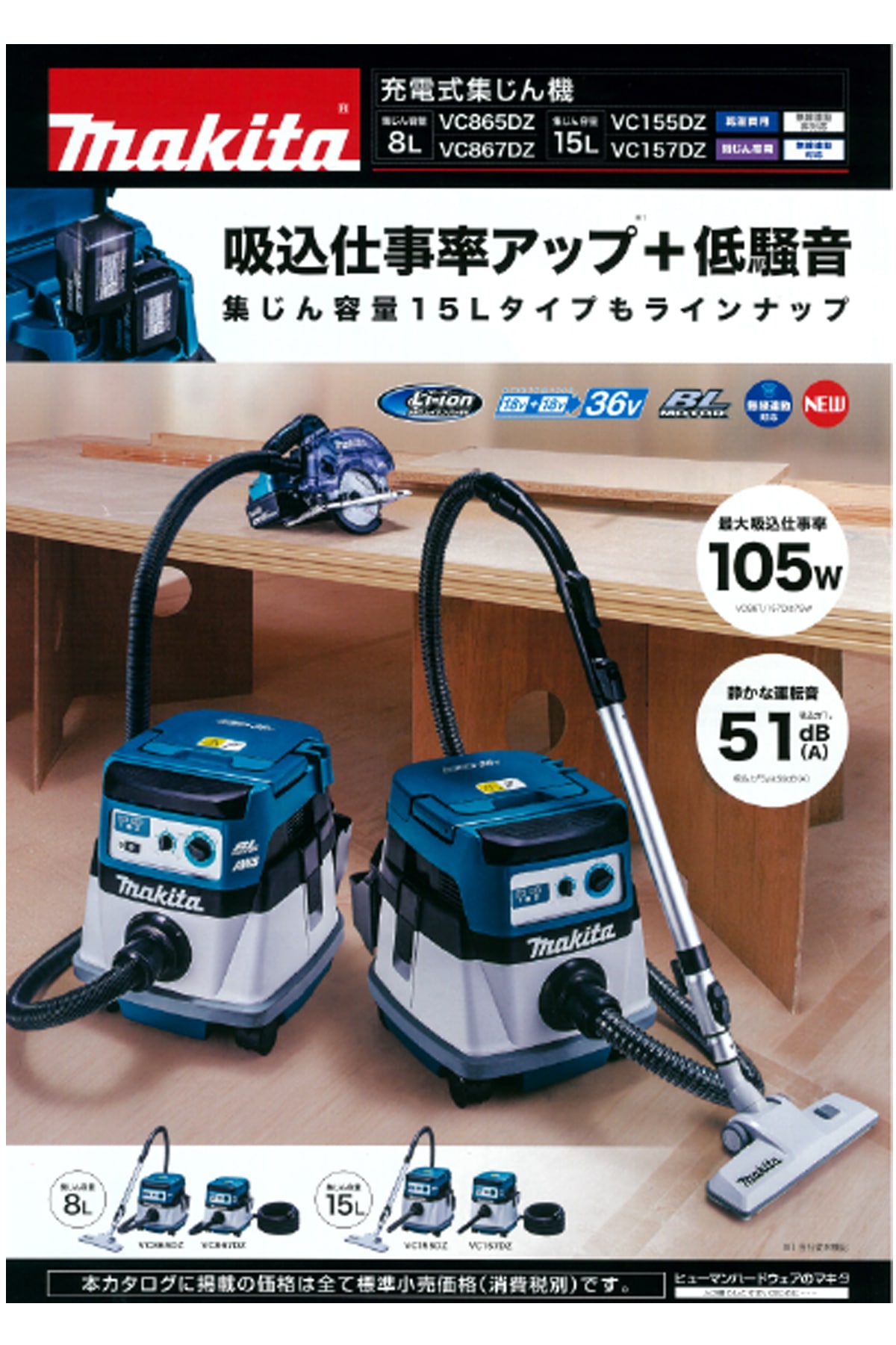マキタ(Makita) 集じん機(乾湿両用) 15L VC1500 - 工具、DIY用品