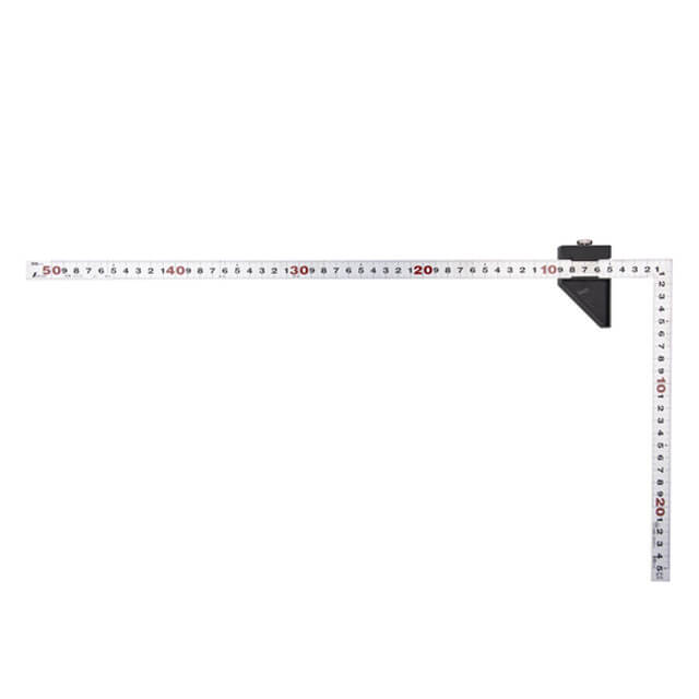 シンワ 12439 曲尺 平ぴた シルバー 50cm 表裏同目 曲尺用ストッパー付