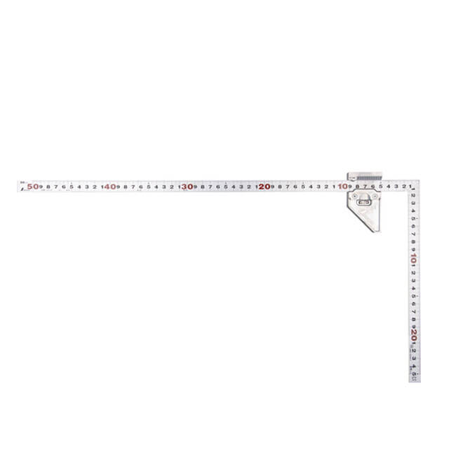 シンワ 12480 曲尺 平ぴた シルバー 50㎝ 表裏同目 曲尺用ストッパー金属製付