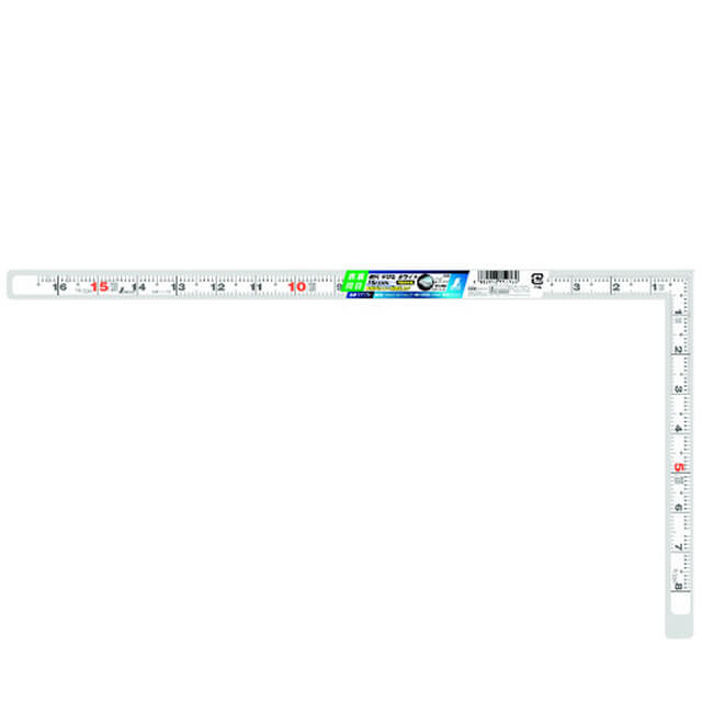 シンワ 11176 曲尺平ぴた ホワイト 1尺6寸 表裏同目