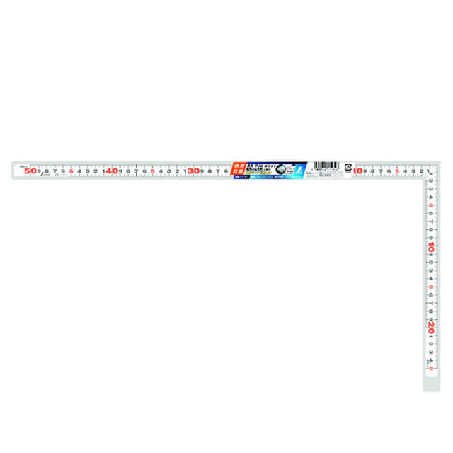 シンワ 11181 曲尺平ぴた ホワイト 50cm/1尺5寸 併用目盛