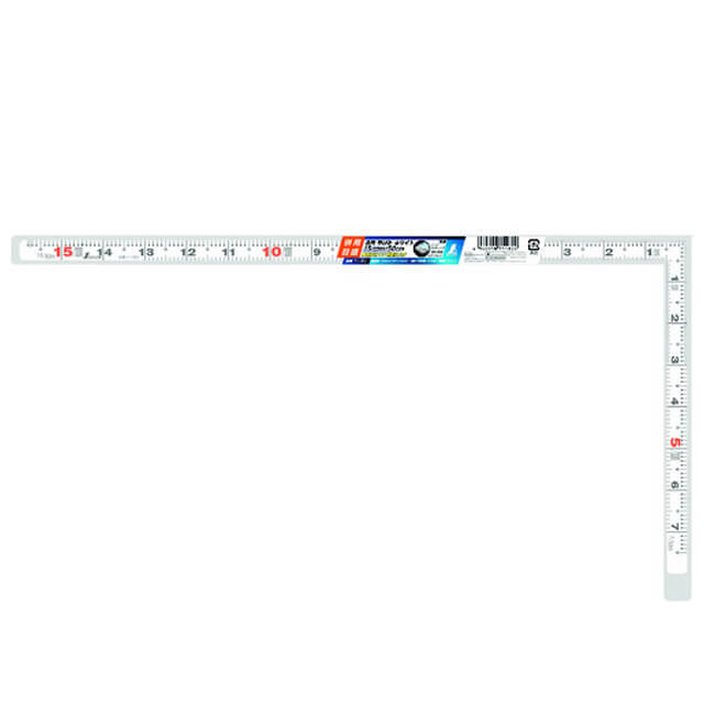 シンワ 11182 曲尺平ぴた ホワイト 1尺5寸/50cm 併用目盛