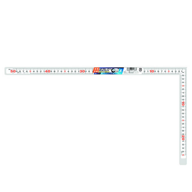 シンワ 11183 曲尺平ぴた ホワイト 50cm/1尺6寸 併用目盛