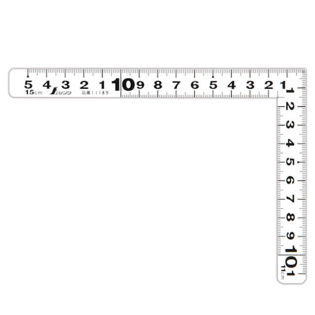 シンワ 11189 曲尺平ぴた ホワイト 15×11cm 表裏同目