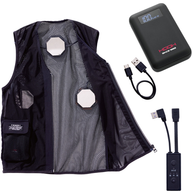 村上被服 PV333 ペルチェベストセット(八角形) ブラック