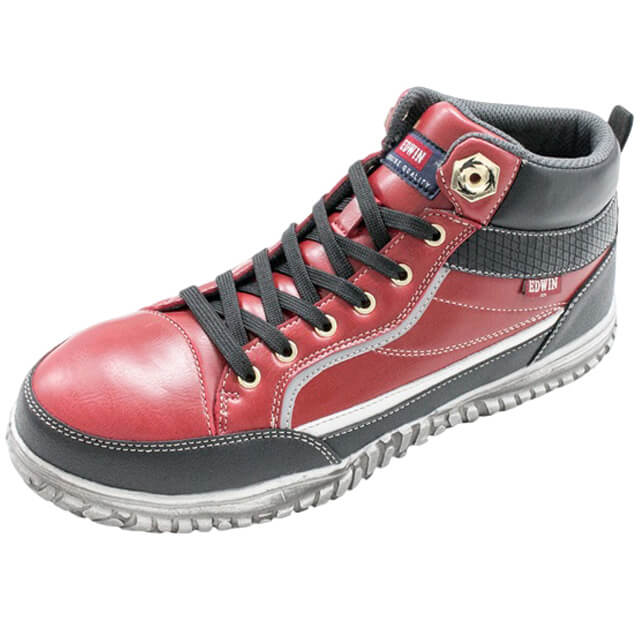 EDWIN セーフティシューズ102 レッド25.0㎝