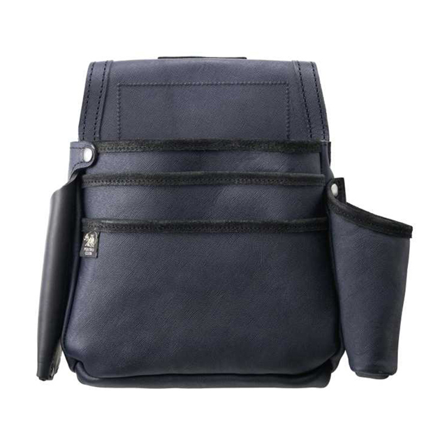 ふくろ倶楽部 SZ-835-3DB 朱雀「剛・GOU」五型三段釘袋【ダークブルー】 のみ差し・墨つぼホルダー付き