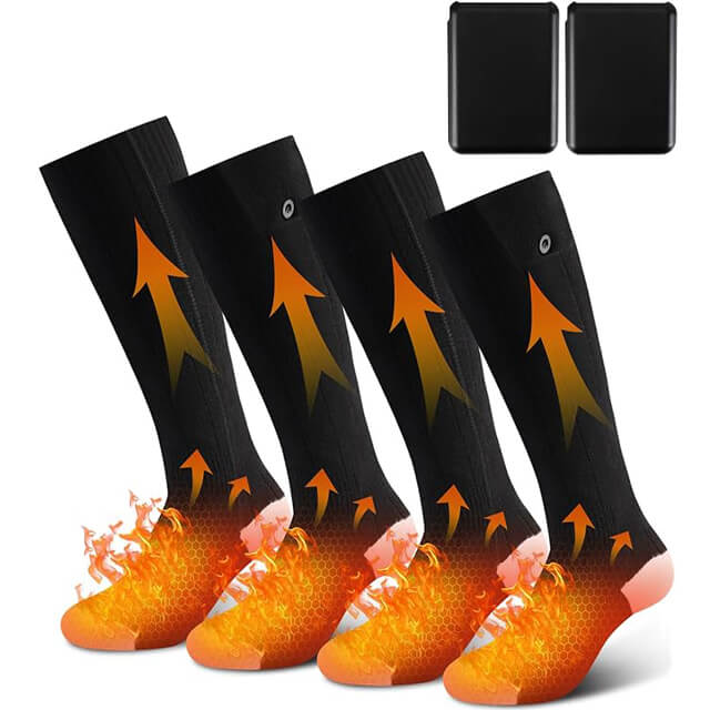 G.B.Z 電熱ソックス ブラック 22cm~28cm用 2足セットXX-WZ01-2black【メーカー直送品】