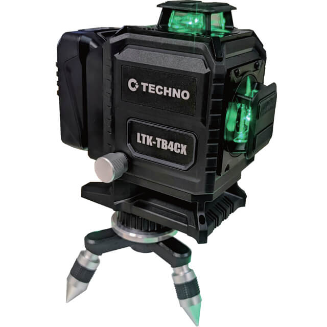 テクノ販売 LTK-TB4CX キワ用グリーンレーザー(電子整準)【18Vマキタ・ハイコーキバッテリ使用可能】