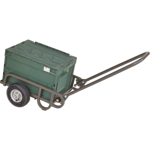 ハラックス アルミ台車 輪太郎 OD色+折りたたみコンテナ付き BS-604-25T-OD-CP