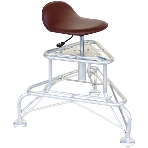 ハラックス アルミ製段付き踏台 高さ調整付き回転イスセット フミラック 2段 FL-50-2WK