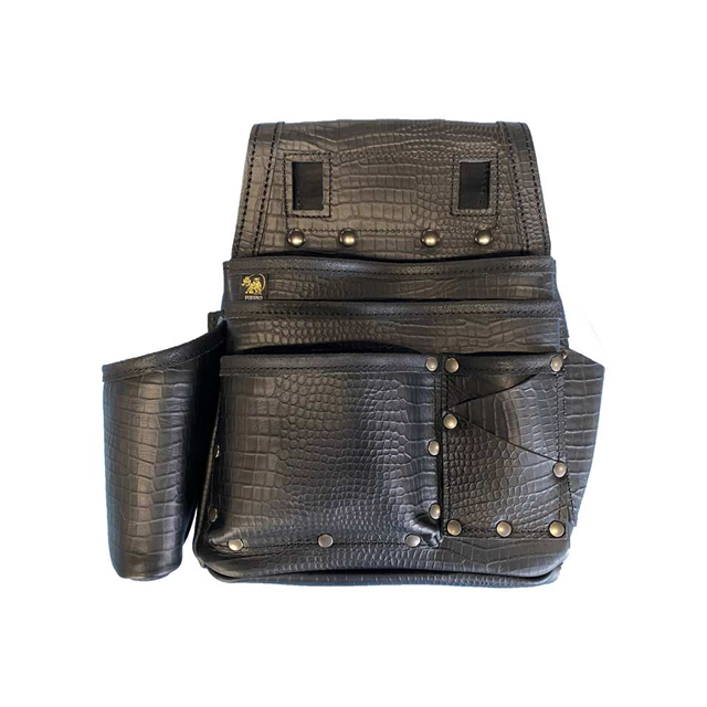 ふくろ倶楽部 腰袋 朱雀「剛-Gou」 クロコブラック SZ-835KK