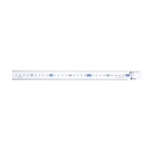 シンワ 直尺 タフホワイト 30cm青数字入 JIS 13342
