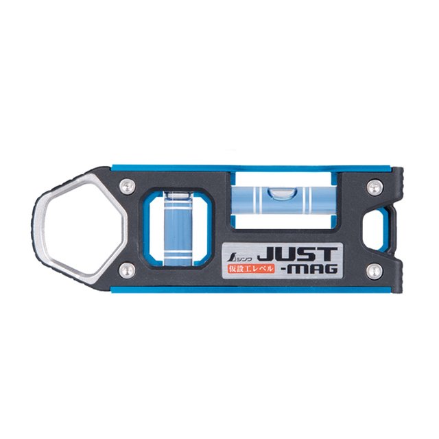シンワ 仮設工レベル JUST-MAG100mm ブルー マグネット付 73412