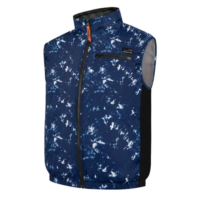 COVELL 空調冷風服 ベストタイプ 青白迷彩 Sサイズ P002-C10-S