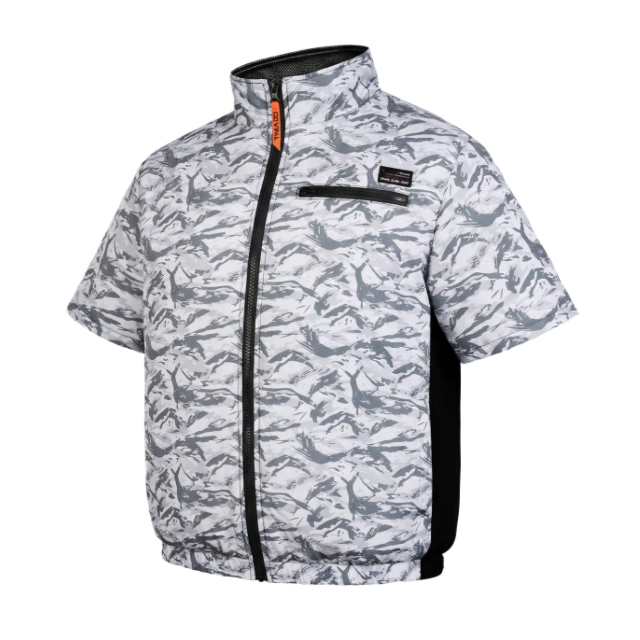 COVELL 空調冷風服 半袖タイプ ホワイト迷彩 Sサイズ DXP002-1-S