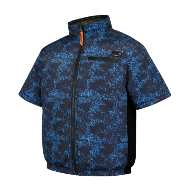 COVELL 空調冷風服 半袖タイプ 紺迷彩 Sサイズ DXP002-4-S