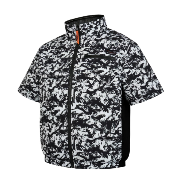 COVELL 空調冷風服 半袖タイプ 白黒迷彩 Sサイズ DXP002-6-S