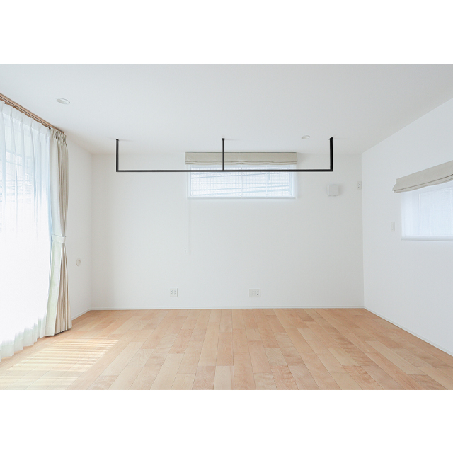 森田アルミ工業 天井付け物干し kacu E型 450 ブラック KAC-2845E-BK